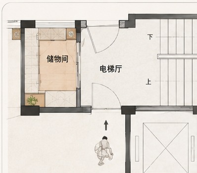 入户与储物单独平面图