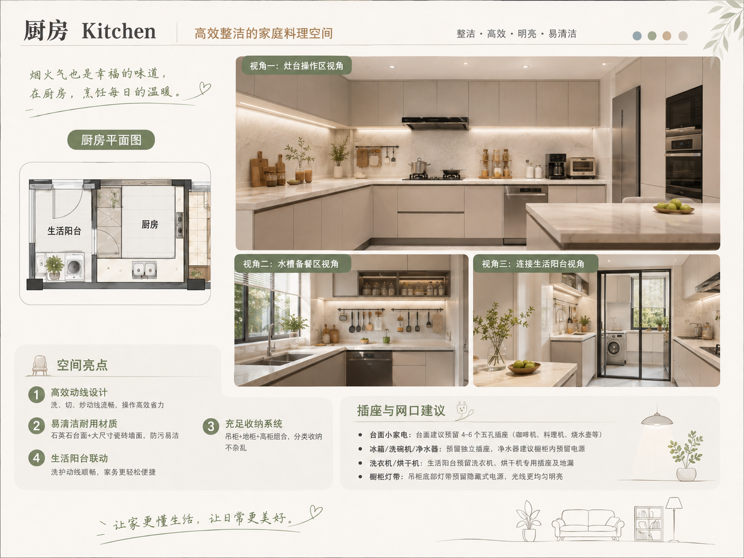 厨房与生活阳台完整设计展板